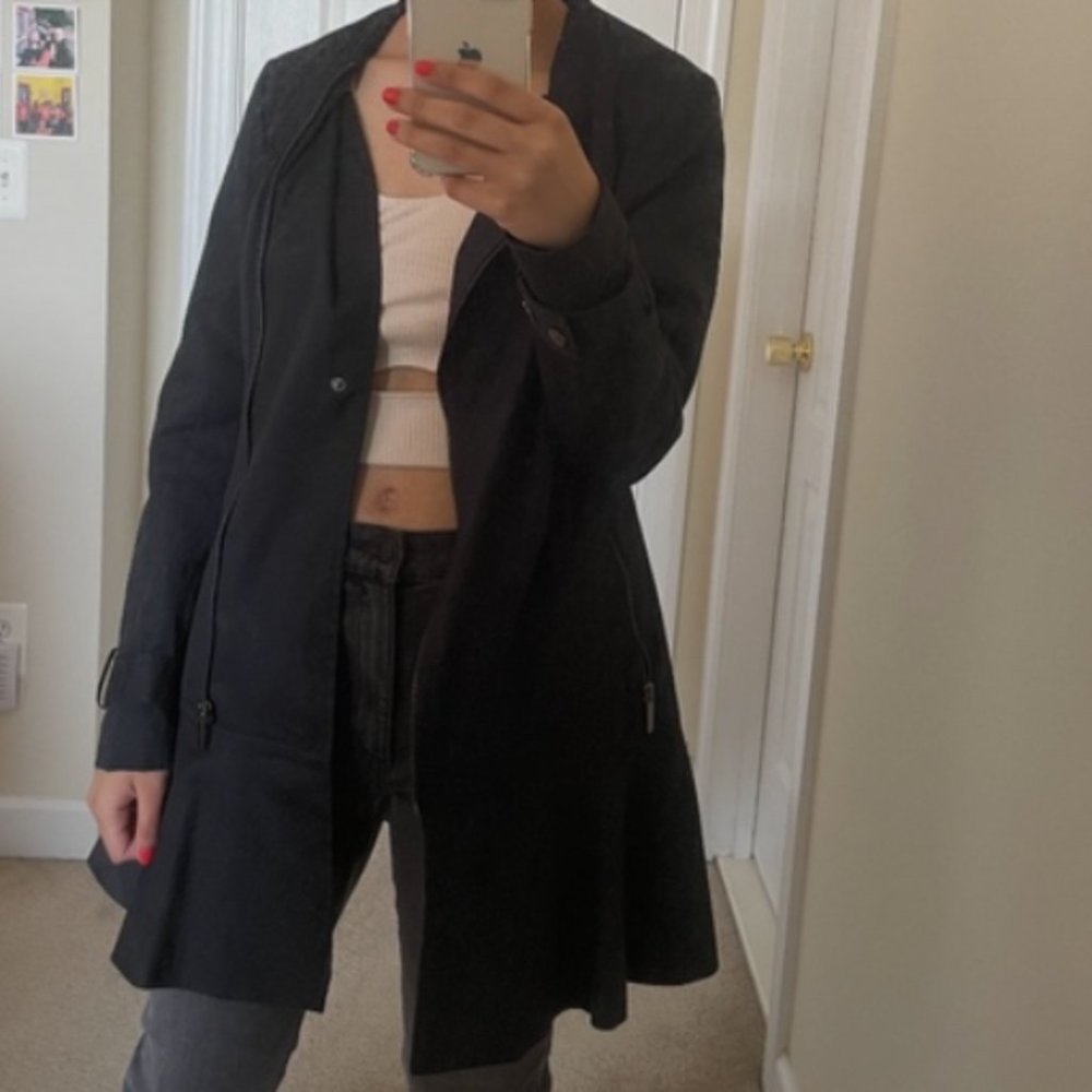 Blanc Noir Ruffled Coat